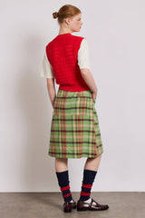aggie knitted tank - red