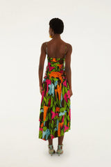 Black Mujeres Y Flores Midi Dress